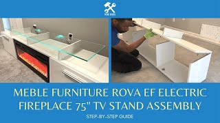 Meble Furniture ROVA Fireplace TV Stand Assembly Aiyah TV Stand for TVs up to 70quot with Fireplace [upl. by Eveiveneg]