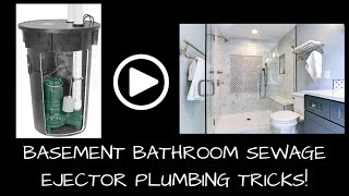 Basement Bathroom Sewage Ejector Money Saving Trick [upl. by Ataymik]