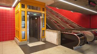 Sweden Stockholm Norsborg subway station Metro 1X elevator 1X inclined elevator [upl. by Sedinoel338]