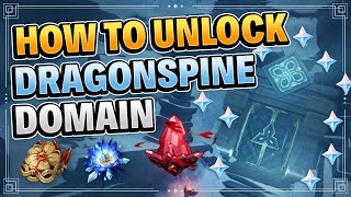 How to unlock Dragonspine domain DETAILED GUIDE Scarlet Quartz Locations Genshin Impact [upl. by Chaves529]