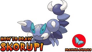 How To Draw Skorupi Pokemon  Drawing Animals [upl. by Dlared]