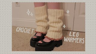 how to crochet trendy pinterest leg warmers 💗🤍💖 [upl. by Yarised794]