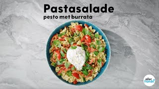 Pasta pesto salade met burrata maken  5 ingrediënten  Allerhande [upl. by Lrae711]