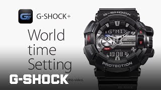 GSHOCK GBA400  How to set the world time in GSHOCK v20 [upl. by Jared]