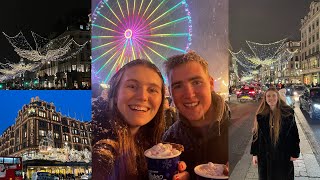 LONDON AT CHRISTMAS IT SNOWED  VLOGMAS [upl. by Enialahs]