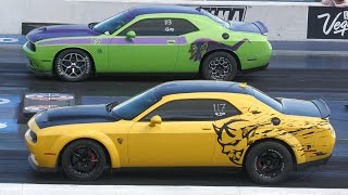 Dodge Demon vs Challenger TA  drag racing [upl. by Iredale]