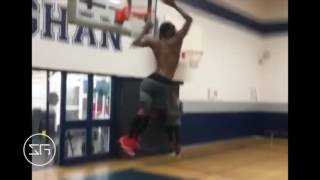 Andrew Wiggins attempts a reverse 720 dunk [upl. by Annelg]