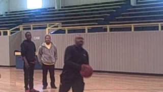 Former Globetrotter Melvin Adams plays PIGS with a student [upl. by Luana]