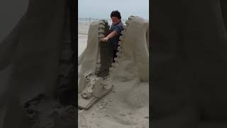 DAY OF DESTRUCTION Monday after Sand fest portaransas sandcastles sandfest sandcastle beach [upl. by Naivaf]