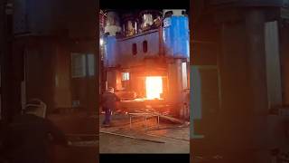 RedHot Metal Forging Under a Giant Hydraulic Press forging redhotsteel [upl. by Nelhsa]