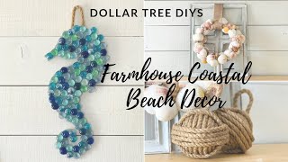 DOLLAR TREE DIY FARMHOUSE COASTAL BEACH DECOR [upl. by Jammin]