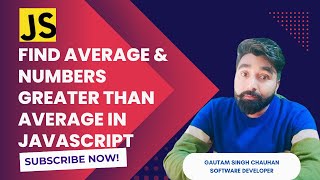 Find Average amp Numbers Greater Than Average in JavaScript [upl. by Enelaj]