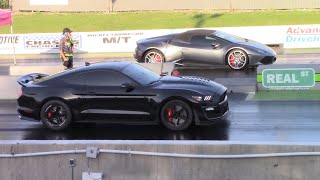 GT500 Mustang vs Lamborghini Huracan ZL1 Camaro and Dodge Charger [upl. by Nayar860]