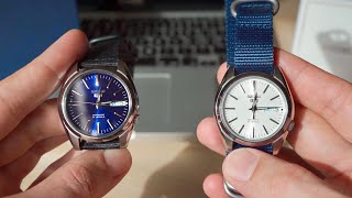 Seiko 5 SNKL43K1 Blue Dial vs SNKL41J1 White Dial [upl. by Diskson]