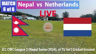 🔴LIVE Nepal vs Netherlands ODI Cricket ICC Cricket World Cup League 2 Match Live  Match 6 CWCL2 [upl. by Annawek]