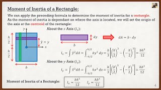 Engineering Mechanics Statics Lecture 24  Moment of Inertia and Radius of Gyration [upl. by Anerhs]