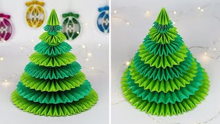 DIY Paper Christmas Tree  How To Make a 3D Xmas Tree  Christmas Decor [upl. by Eerbua144]