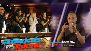 Tanzanian goes into the semifinals Final America got Talent  Boncena to stop whites at the 2020 [upl. by Ahtiekal]