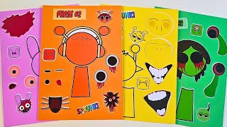 Decorate with Sticker Book SPRUNKI HORROR OREN SIMON VINERIA PINKI  DIY Paper [upl. by Micaela]