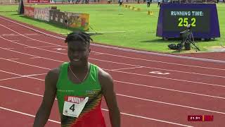 CARIFTA Games 2024 Grenada  Boys 200 Meter Dash Under 20 Heat 1 [upl. by Willi]