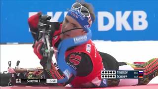 SHIPULIN VS SCHEMPP  Biathlon World Cup 2016 stage 6  Mens 125km Pursuit race [upl. by Rodriguez]