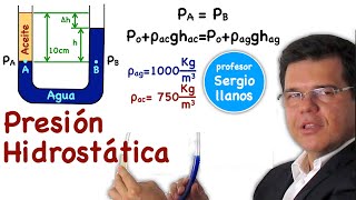 Aplicación Presión Hidrostática Mecánica de Fluidos [upl. by Aicila236]