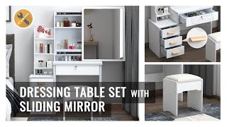 Dressing Table Set with Sliding Mirror  Installation Guide [upl. by Sidell]