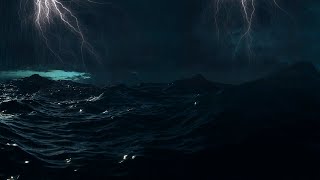 Thunderstorm sounds for sleep with rain ocean waves and thunder and lightning sounds [upl. by Clary464]