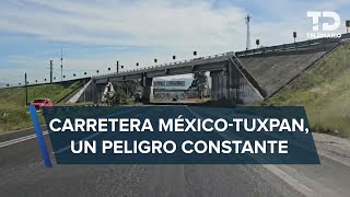 Carretera MéxicoTuxpan Un riesgo constante para el transporte de carga en Tulancingo [upl. by Mihsah936]