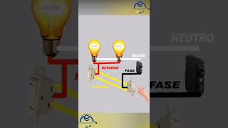 Conexion de pagadors de escalera con dos focos apagadordetresvias apagadorde3vias [upl. by Newo763]