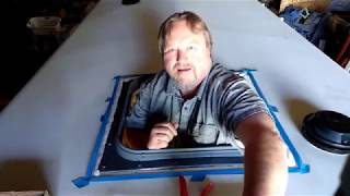 Shuttle bus rv conversion Part 47 Sealing the escape hatchvent and installing the 12v tv [upl. by Dante]