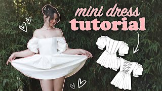 Corset style mini dress  Pattern  Tutorial [upl. by Ossie]