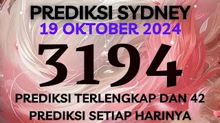 PREDIKSI SIDNEY HARI INI 19 OKTOBER 2024  BOCORAN SYDNEY MALAM INI  RUMUSAN SDY JITU TERBARU [upl. by Jules]