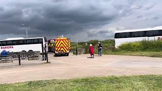 Dorset amp Wiltshire Fire amp Rescue Service Scania P280 amp Mercedes Sprinter leaving Hengistbury Head [upl. by Cello]