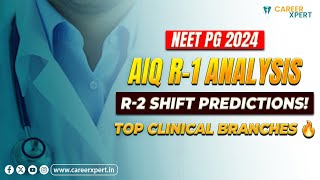 NEET PG2024 COMPLETE ANALYSIS OF AIQ R1 WITH EXPECTED SHIFT IN R2  TOP TREND OF CLINICAL BRANCHES [upl. by Narik]