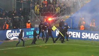 BRØNDBY  FCK  Riots at the Copenhagen derby  Brøndbyfans stormer mod FCKafsnit [upl. by Ader]