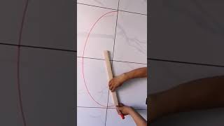 Ellipse drawing process on ceramic tiles [upl. by Airotkciv4]