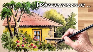 🎨 Simple Watercolour Painting for Beginners  Watercolour  जलरंग निसर्गचित्र पेंटिंग [upl. by Matheson]