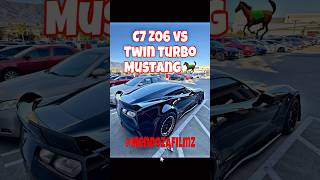 C7 Z06 vs Twin Turbo Gen 2 Mustang shorts race corvette mustang mexico viralvideo [upl. by Hairahs155]