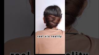 reel VS real hairstyle video hair shorts viralvideos viralhairstyles [upl. by Caren752]