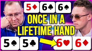 4 of a KIND v Full House at Final Table  INSANE POKER HAND [upl. by Avrit]