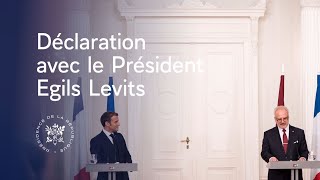 Lettonie  déclaration avec le Président Egils Levits [upl. by Reni]