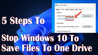 Stop Windows 10 To Saving Files To OneDrive  5 Steps How To [upl. by Accebor]