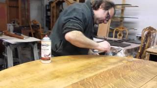 refinishing a quarter sawn oak table [upl. by Neitsirk]