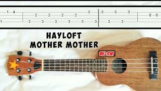 Hayloft mother mother slow easy melody fingerpicking fingerstyle ukulele tab [upl. by Cirilo]