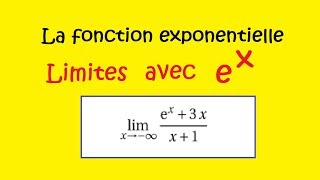 Terminale S  exponentielle et limites ex37 [upl. by Milzie]