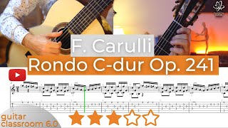 Ferdinando Carulli Rondo C  dur Op 241  Free Classical Guitar Sheet Music TABS [upl. by Ailimac352]