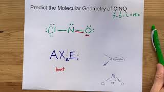 Predict the Molecular Geometry of ClNO nitrosyl chloride [upl. by Alamak703]