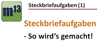 Steckbriefaufgaben 1 allgemeine Lösungsstrategie [upl. by Consuelo485]