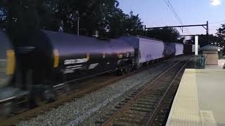 CSX M410 with no trash container flat cars at Olney Pa [upl. by Cavan]